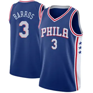 Philadelphia 76ers Men's Dana Barros Blue Swingman Jersey - Icon Edition