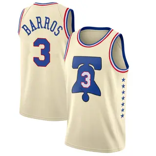 Philadelphia 76ers Men's Dana Barros Cream Swingman 2020/21 Jersey - Earned Edition