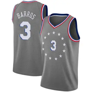 Philadelphia 76ers Men's Dana Barros Gray Swingman 2018/19 Jersey - City Edition