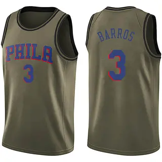 Philadelphia 76ers Men's Dana Barros Green Swingman Salute to Service Jersey