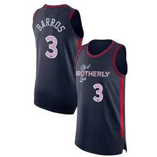 Philadelphia 76ers Men's Dana Barros Navy Authentic 2023/24 City Edition Jersey