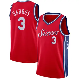 Philadelphia 76ers Men's Dana Barros Red Swingman Jersey - Statement Edition