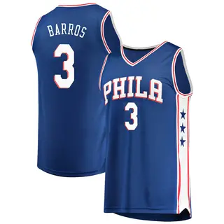 Philadelphia 76ers Men's Dana Barros Royal Fast Break Jersey - Icon Edition