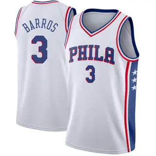 Philadelphia 76ers Men's Dana Barros White Swingman Jersey - Association Edition