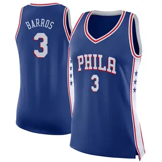 Philadelphia 76ers Women's Dana Barros Blue Swingman Jersey - Icon Edition