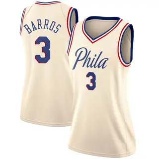 Philadelphia 76ers Women's Dana Barros Cream Swingman Jersey - City Edition