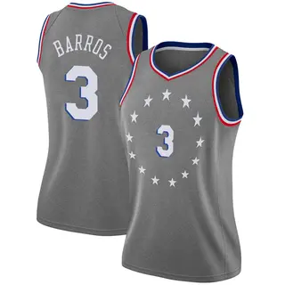 Philadelphia 76ers Women's Dana Barros Gray Swingman 2018/19 Jersey - City Edition