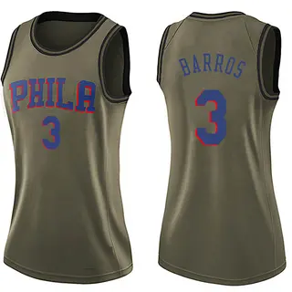 Philadelphia 76ers Women's Dana Barros Green Swingman Salute to Service Jersey