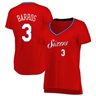 Philadelphia 76ers Women's Dana Barros Red Fast Break Jersey - Statement Edition