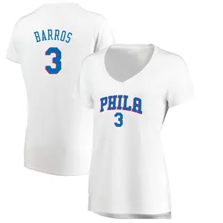 Philadelphia 76ers Women's Dana Barros White Fast Break Jersey - Association Edition