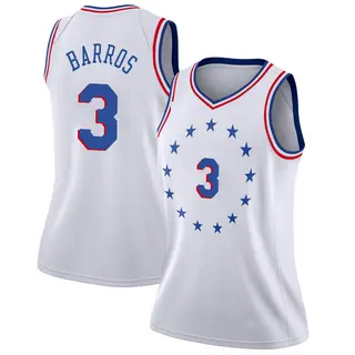 Philadelphia 76ers Women's Dana Barros White Swingman 2018/19 Jersey - Earned Edition